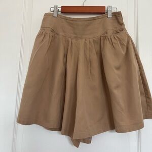 Cotton Pleated Flair Skort | tan | 10